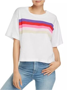 Sundry Rainbow-Stripe Boxy Tee